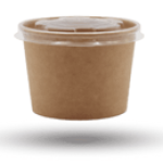 Soup Box 500 + Flat lid -white & kraft