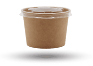 Soup Box 500 + Flat lid -white & kraft