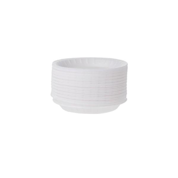 White Round Foam Plate 22 cm