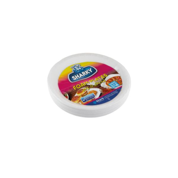White Round Foam Plate 22 cm