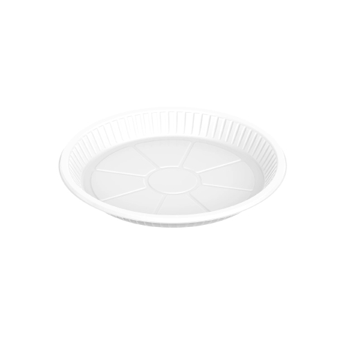 White Round Plastic Plate 17 cm