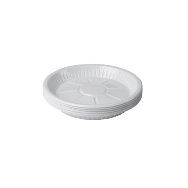 White Round Plastic Plate 22 cm