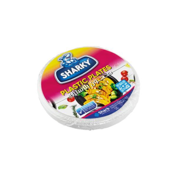 White Round Plastic Plate 22 cm